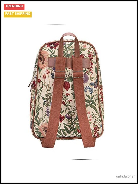 Women Floral Tapestry Laptop Backpack Rucksack 3 Zip Compartments main image 5
